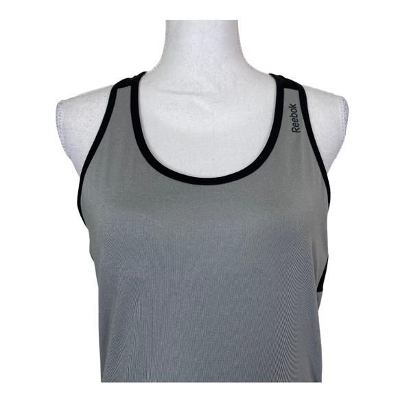 Reebok Grey Black Slim Fit Work Out Tank Top NEW - Picture 2 of 9
